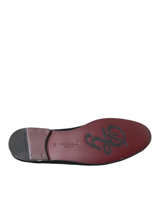 Dolce & Gabbana Svart Mocka Loafers Formella Dress Slip-On Skor - Image 6