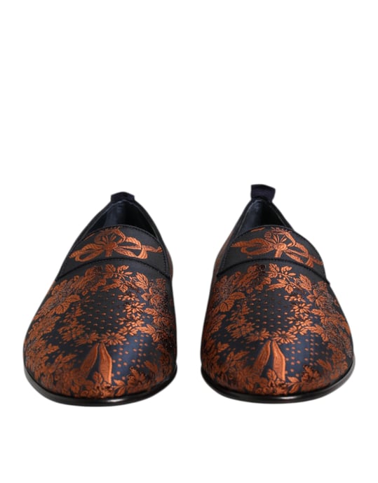 Dolce & Gabbana Svart Jacquard Polyester Slip On Loafers Skor - Image 2