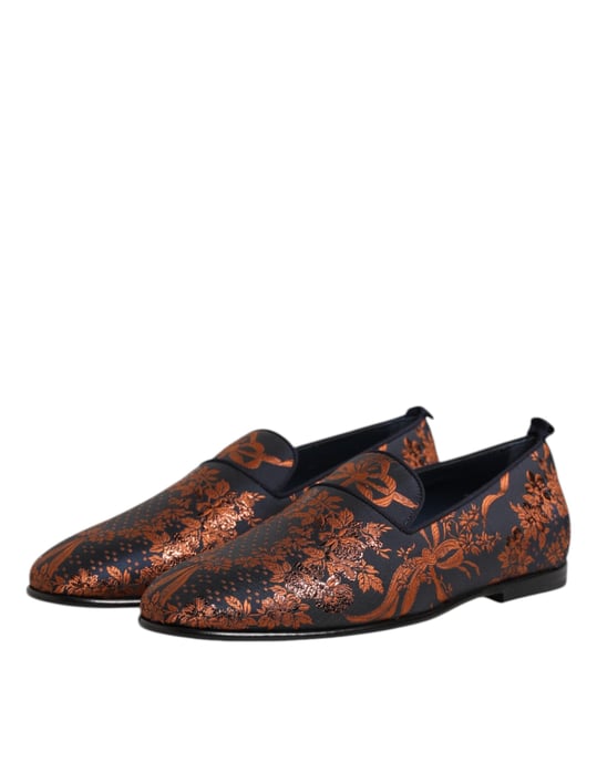 Dolce & Gabbana Svart Jacquard Polyester Slip On Loafers Skor - Image 4