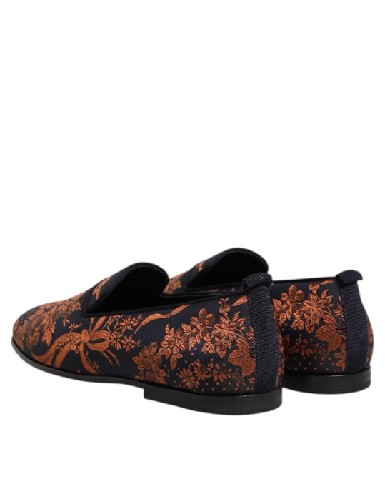 Dolce & Gabbana Svart Jacquard Polyester Slip On Loafers Skor - Image 5