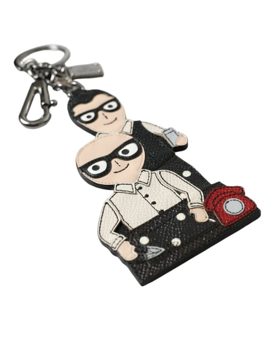 Dolce & Gabbana Leather Dominico Stefano #DGFAMILY Logo Badge Keychain - Image 4