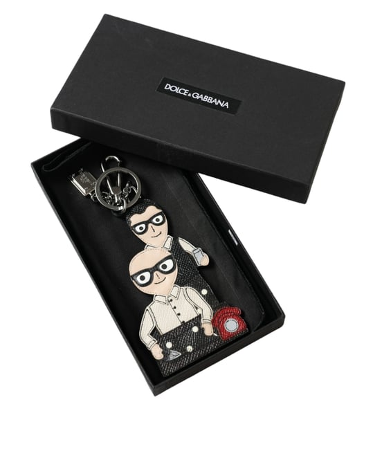 Dolce & Gabbana Leather Dominico Stefano #DGFAMILY Logo Badge Keychain - Image 5