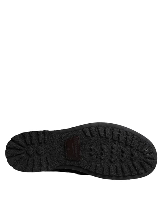 Dolce & Gabbana Zwarte Pony Stijl Leren Enkellaars Schoenen - Image 6
