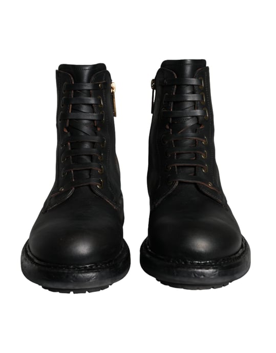 Dolce & Gabbana Zwarte Veterschoenen Voor Mannen Mid Calf Boots - Image 2
