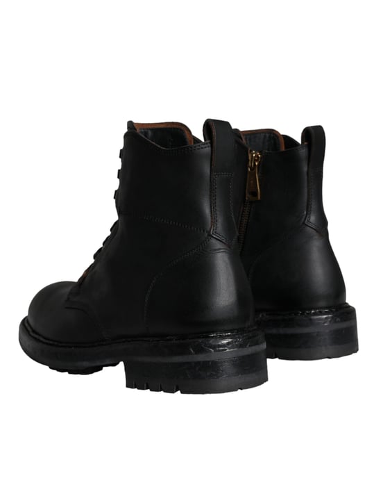 Dolce & Gabbana Zwarte Veterschoenen Voor Mannen Mid Calf Boots - Image 4