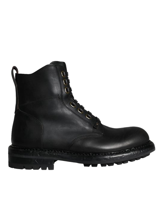 Dolce & Gabbana Zwarte Veterschoenen Voor Mannen Mid Calf Boots - Image 5