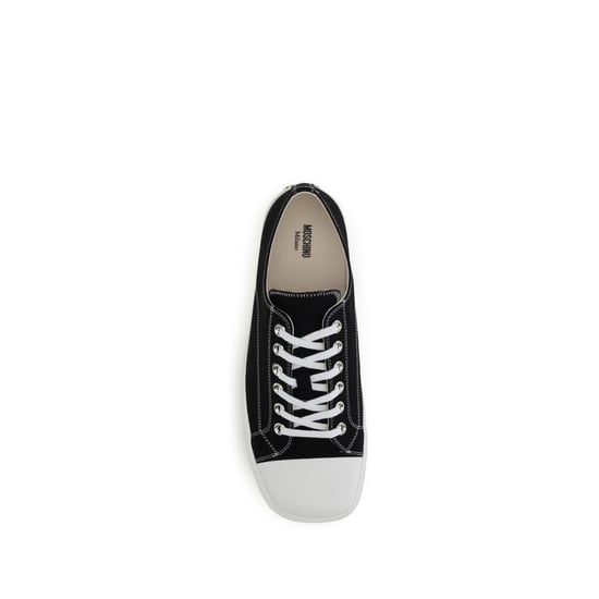 Moschino Zwarte Katoenen Lage Sneakers - Image 4