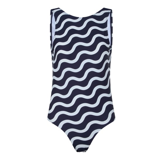 Elaini Womens One Piece Swimsuit - Oxford Blue Wave Print - Image 5