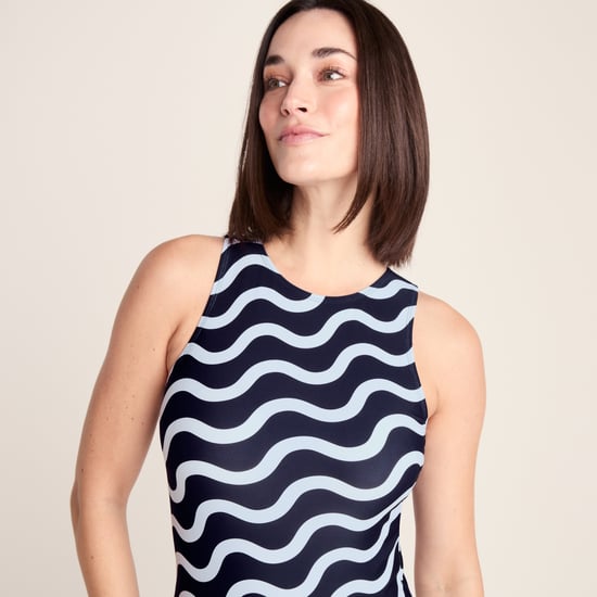 Elaini Womens One Piece Swimsuit - Oxford Blue Wave Print - Image 6