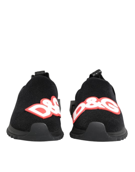 Dolce & Gabbana Svart Grå Slip On Sorrento Sneakers Skor - Image 3