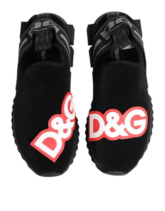 Dolce & Gabbana Svart Grå Slip On Sorrento Sneakers Skor - Image 4