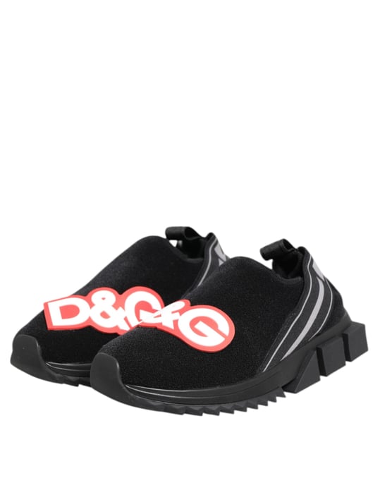 Dolce & Gabbana Svart Grå Slip On Sorrento Sneakers Skor - Image 5