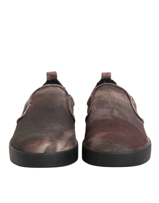 Dolce & Gabbana Flerfärgad Bomull Låg Top Slip-On Herr Sneakers Skor - Image 3