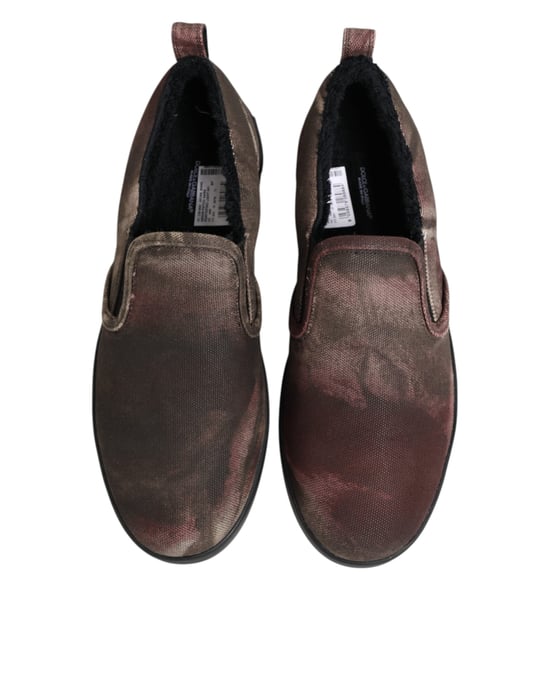 Dolce & Gabbana Flerfärgad Bomull Låg Top Slip-On Herr Sneakers Skor - Image 4