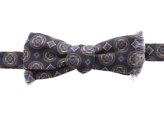 Dolce & Gabbana Blue Silk Baroque Fantasi Tied Bow Tie Papillon - Image 1