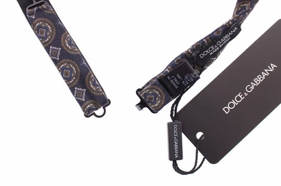 Dolce & Gabbana Blue Silk Baroque Fantasi Tied Bow Tie Papillon - Image 4