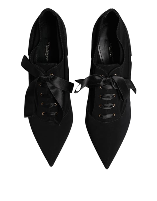 Dolce & Gabbana Zwarte Laarzen met Veter Stiletto Hakken Pumps Schoenen - Image 3