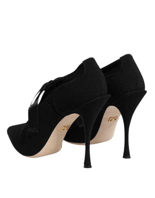 Dolce & Gabbana Zwarte Laarzen met Veter Stiletto Hakken Pumps Schoenen - Image 5