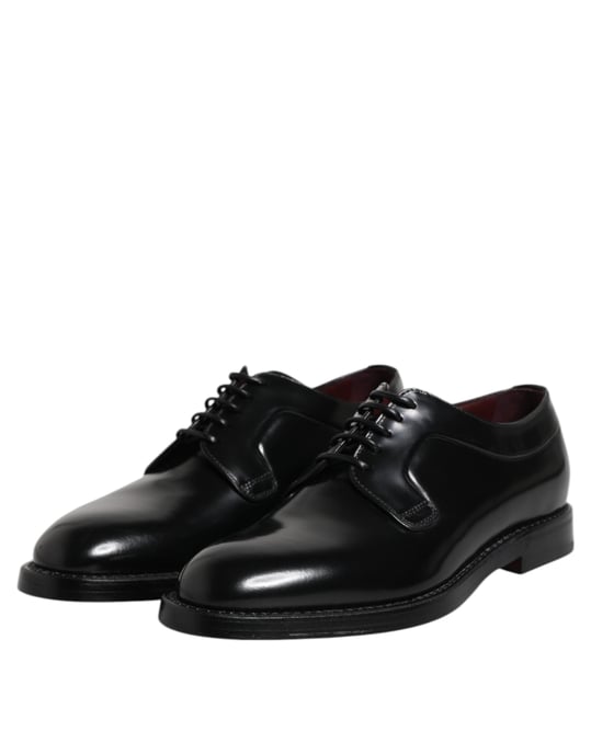 Dolce & Gabbana Zwarte Leren Veterschoenen Derby Formele Schoenen - Image 4