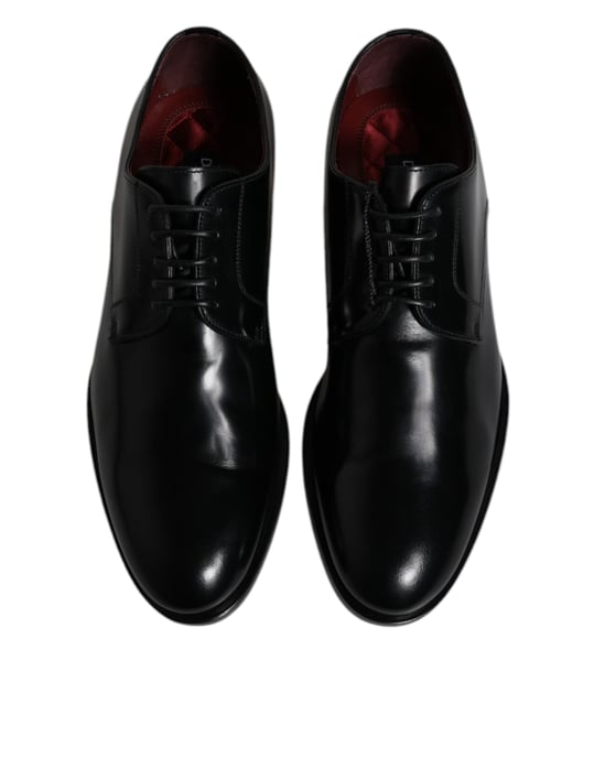 Dolce & Gabbana Zwarte Kalfsleren Derby Veterschoenen voor Formele Kleding - Image 3