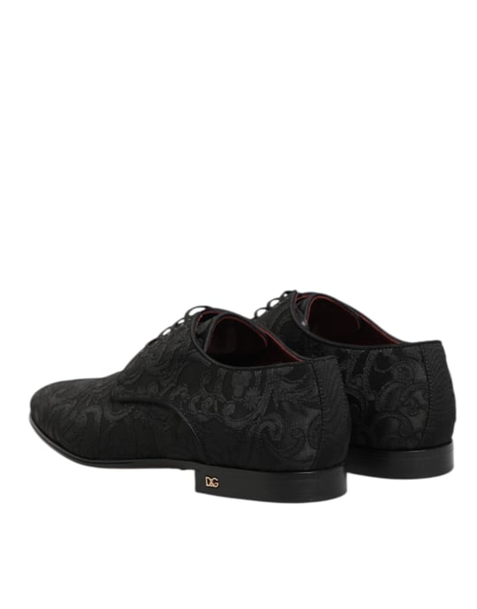 Dolce & Gabbana Zwarte Brocade Veterschoenen voor Heren - Image 6