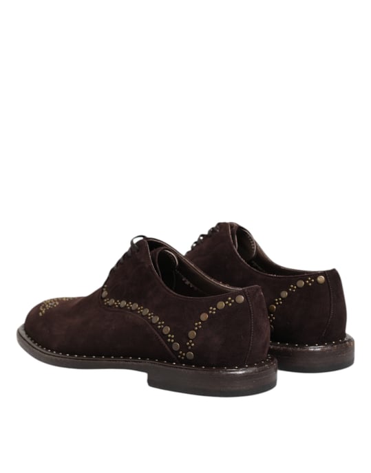 Dolce & Gabbana Bruine Velours Veterschoenen - Image 5