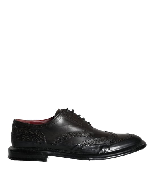 Dolce & Gabbana Svarta Läder Oxford Wingtip Formella Herrskor - Image 1