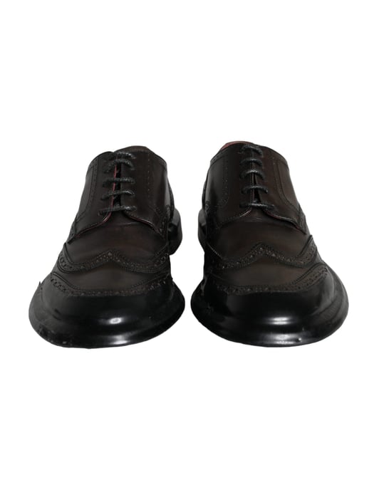 Dolce & Gabbana Svarta Läder Oxford Wingtip Formella Herrskor - Image 2