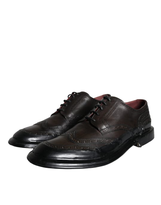 Dolce & Gabbana Svarta Läder Oxford Wingtip Formella Herrskor - Image 3