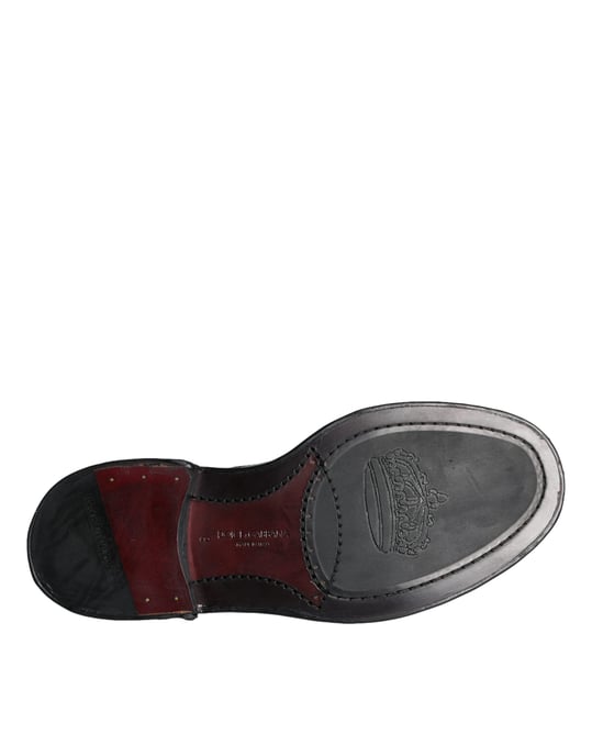 Dolce & Gabbana Svarta Läder Oxford Wingtip Formella Herrskor - Image 6
