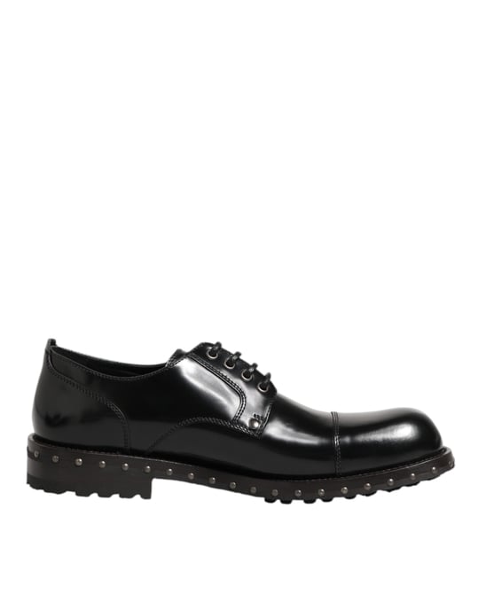 Dolce & Gabbana Zwarte Leren Gestifte Formele Derby Schoenen voor Mannen - Image 2