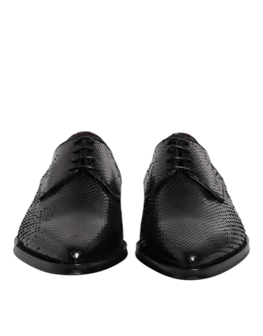 Dolce & Gabbana Zwarte Leren Veterschoenen Heren Derby Shoes - Image 2