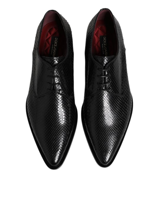Dolce & Gabbana Zwarte Leren Veterschoenen Heren Derby Shoes - Image 3