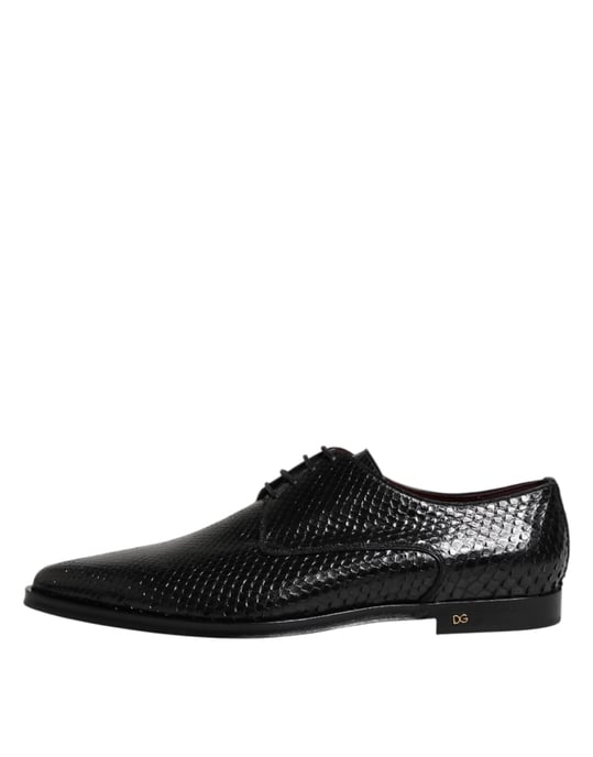 Dolce & Gabbana Zwarte Leren Veterschoenen Heren Derby Shoes - Image 6