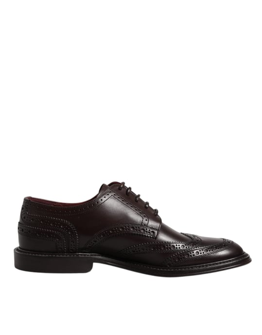 Dolce & Gabbana Bruine Leren Derby Wingtip Veterschoenen voor Formele Kleding - Image 1
