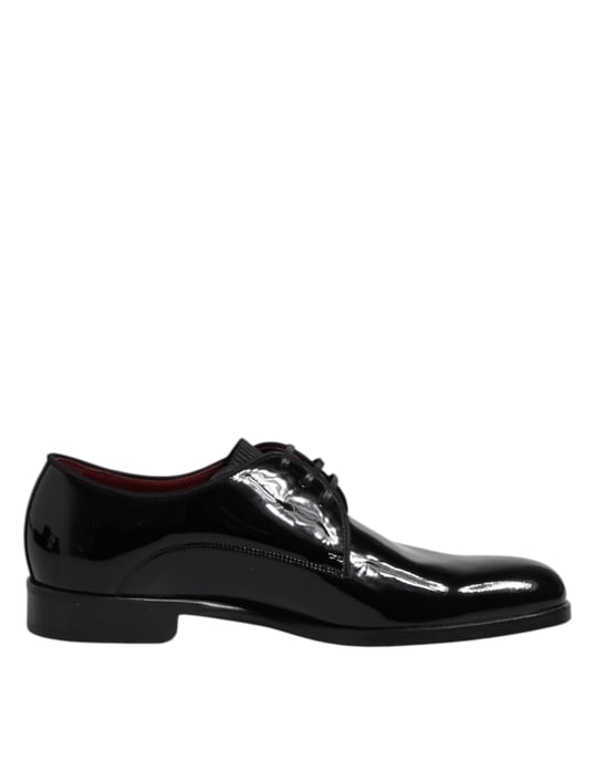 Dolce & Gabbana Svarta Läder Derby Skor för Män med Snörning - Image 1