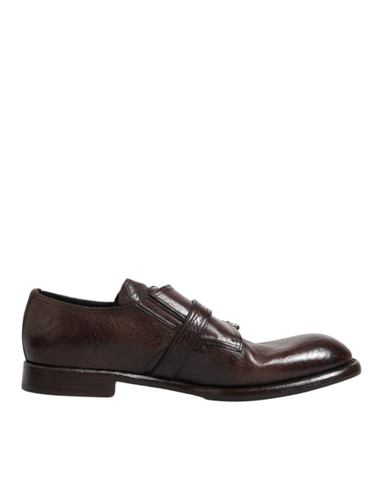 Dolce & Gabbana Bruine Lederen Monniksband Formele Derby Schoenen - Image 1