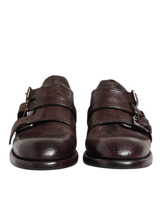 Dolce & Gabbana Bruine Lederen Monniksband Formele Derby Schoenen - Image 3