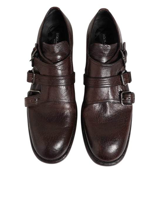 Dolce & Gabbana Bruine Lederen Monniksband Formele Derby Schoenen - Image 4