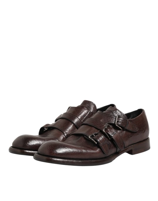 Dolce & Gabbana Bruine Lederen Monniksband Formele Derby Schoenen - Image 5