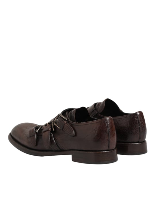 Dolce & Gabbana Bruine Lederen Monniksband Formele Derby Schoenen - Image 6