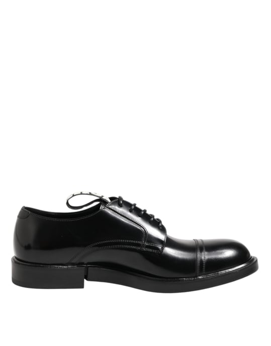 Dolce & Gabbana Zwarte Leren Dress Lace Up Heren Formele Schoenen - Image 1