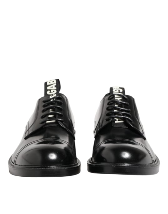 Dolce & Gabbana Zwarte Leren Dress Lace Up Heren Formele Schoenen - Image 2
