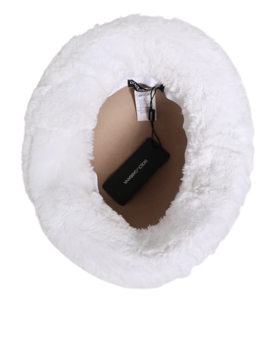 Dolce & Gabbana Witte Modacryl Vacht Bucket Muts Hoed - Image 6
