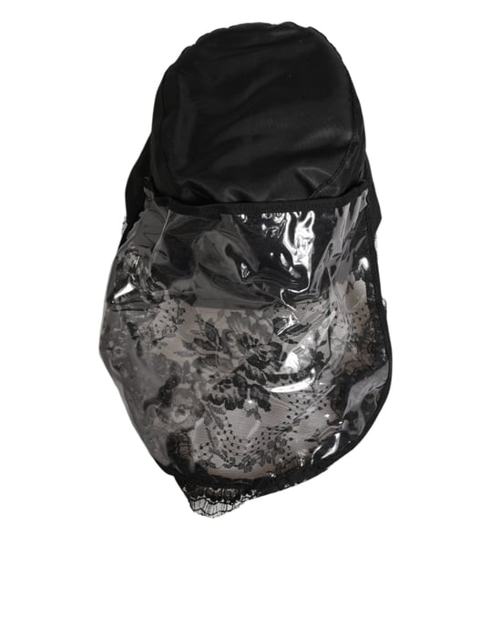 Dolce & Gabbana Zwarte PVC Brede Rand Mannen Bucket Capello Hoed - Image 5