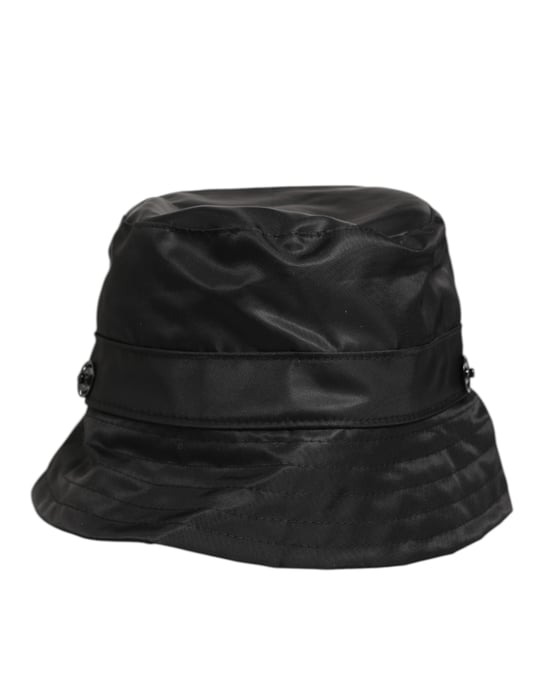 Dolce & Gabbana Zwarte PVC Brede Rand Mannen Bucket Capello Hoed - Image 6