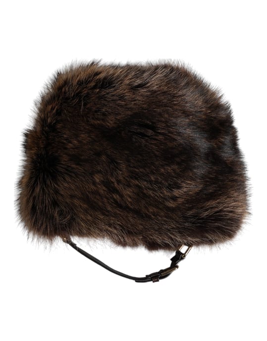 Dolce & Gabbana Bruin Bont Vrouwen Bucket Hat - Image 2