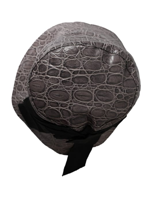 Dolce & Gabbana Zwarte Grijze Geprint Leren Bucket Hat - Image 3