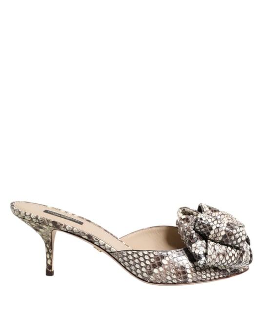 Dolce & Gabbana Multicolour Keira Strik Leren Peep Toe Mules Schoenen - Image 1