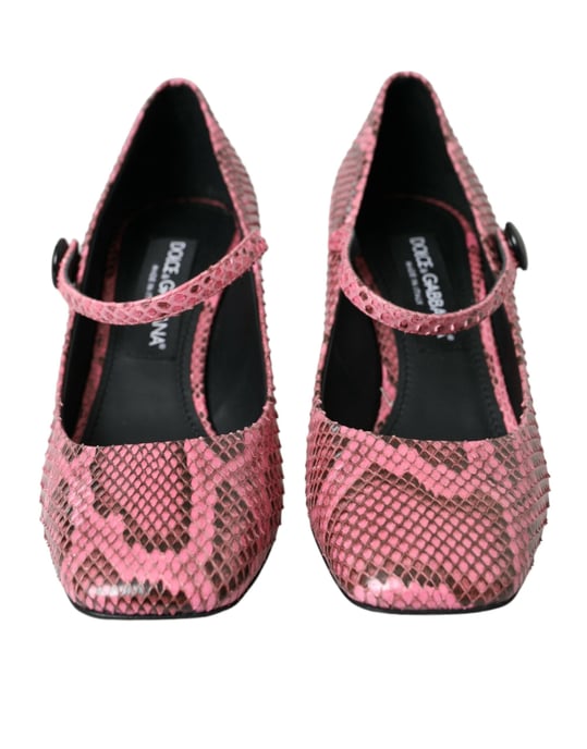 Dolce & Gabbana Roze Python Leren Mary Jane Hakken Schoenen - Image 2